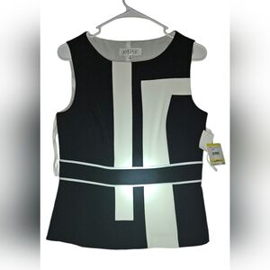 Sleeveless Blouse by Kasper. NEW WITH TAGS! Black and White. Size Medium.